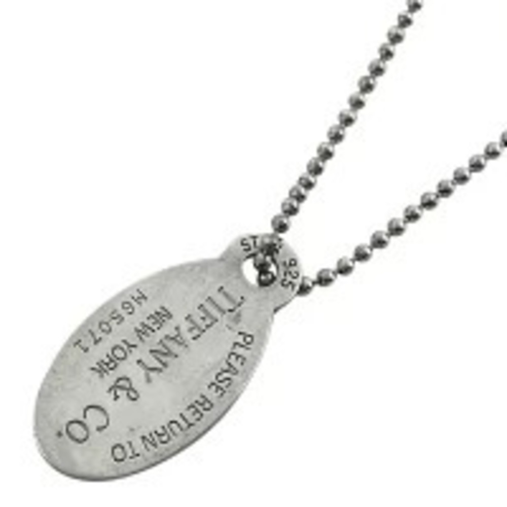Tiffany Co to Necklace Long Oval Sterling Silver